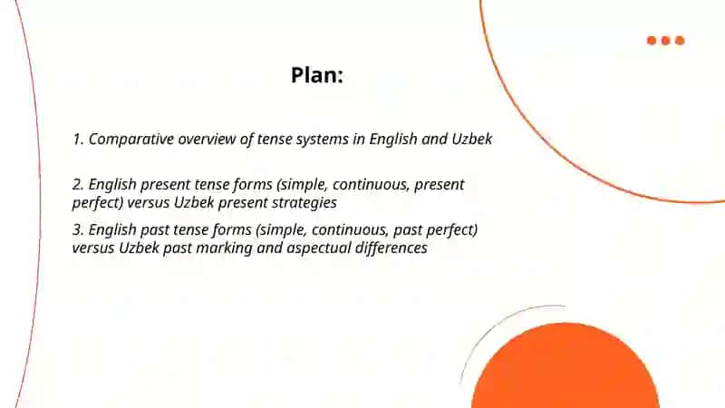Grammatical categories of verbs (tense,aspect,mood and voice) in English and Uzbek 2