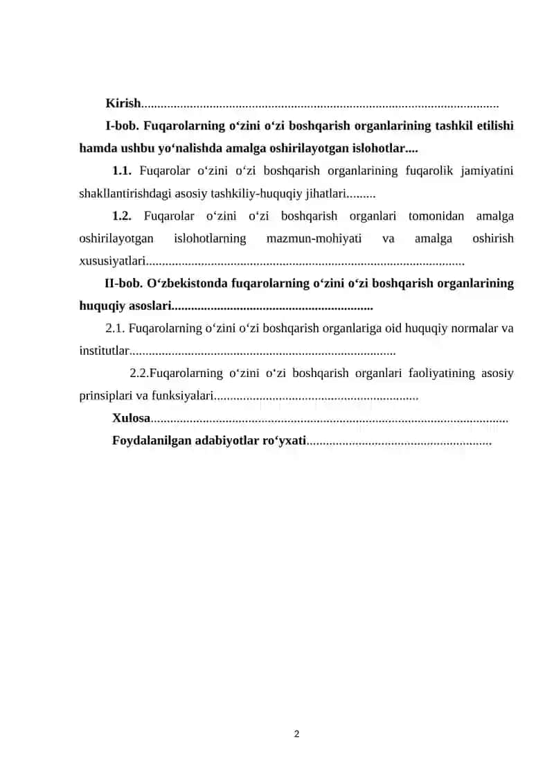 FUQAROLARNING O‘ZINI O‘ZI BOSHQARISH ORGANLARIGA OID HUQUQIY NORMALAR 2