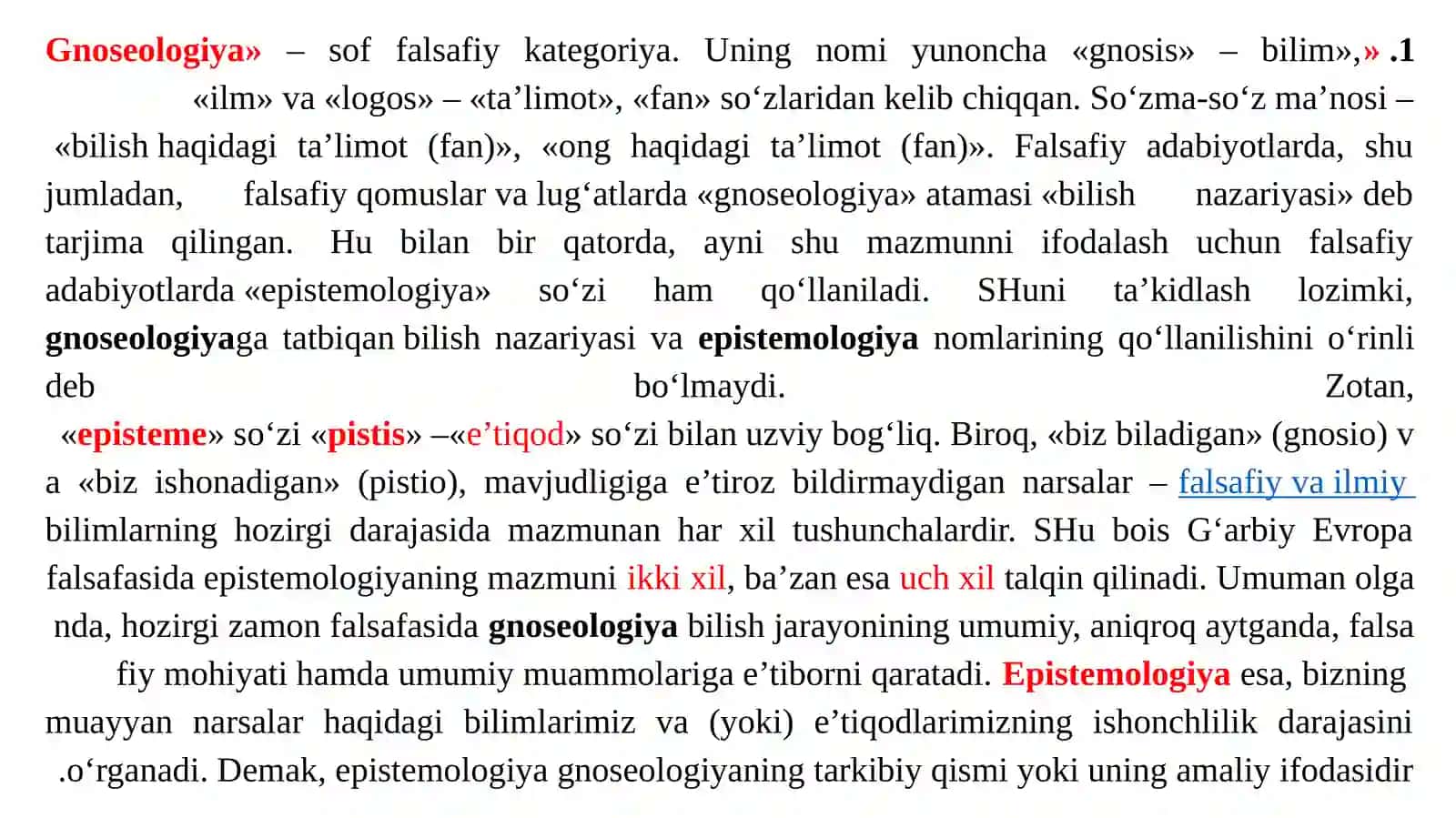Bilish falsafasi (Gnoseologiya) 2