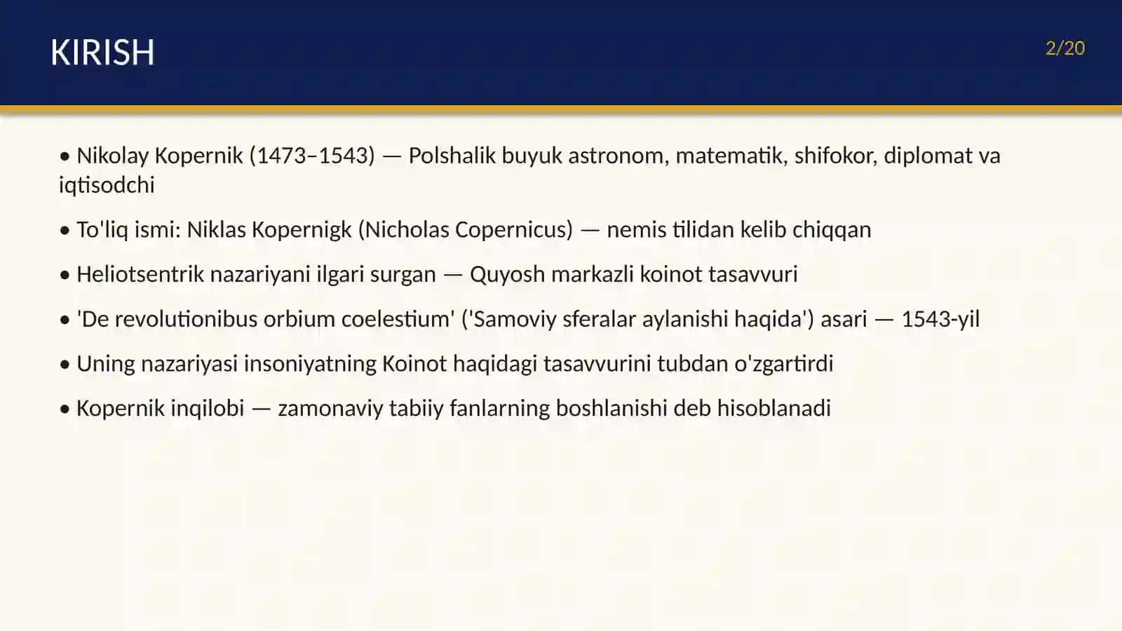 Nikolay Kopernik - ulugʻ olim 2