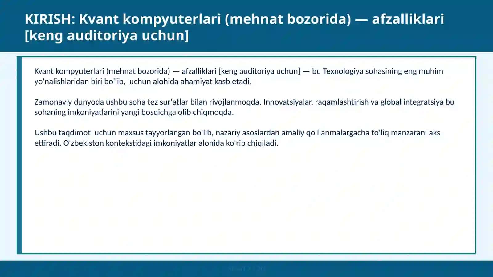 Kvant kompyuterlari (mehnat bozorida) — afzalliklari [keng auditoriya uchun] 2