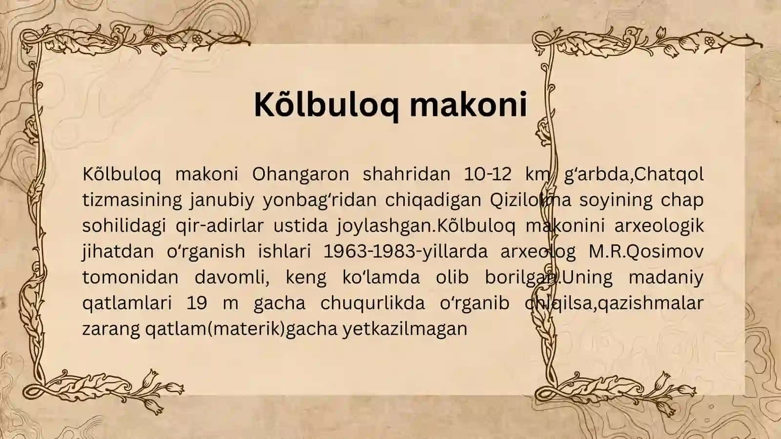 Arxeologiya: So'nggi paleolit davri yodgorliklari 2
