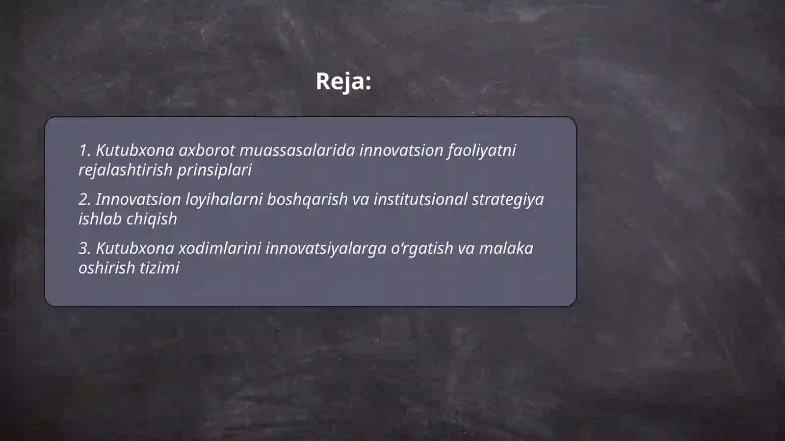 Kutubxona axborot muossalarida inavatsion faoliyatni tashkil etish jarayonlari 2
