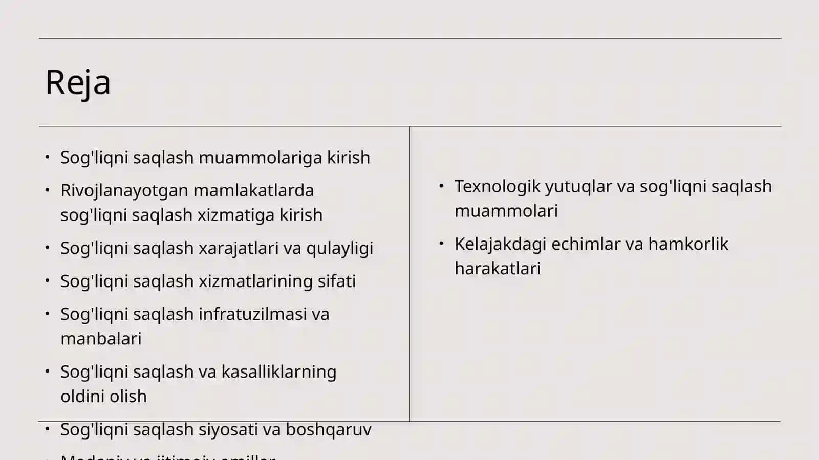 Turli mamlakatlarda sog'liqni saqlash muammolari 2