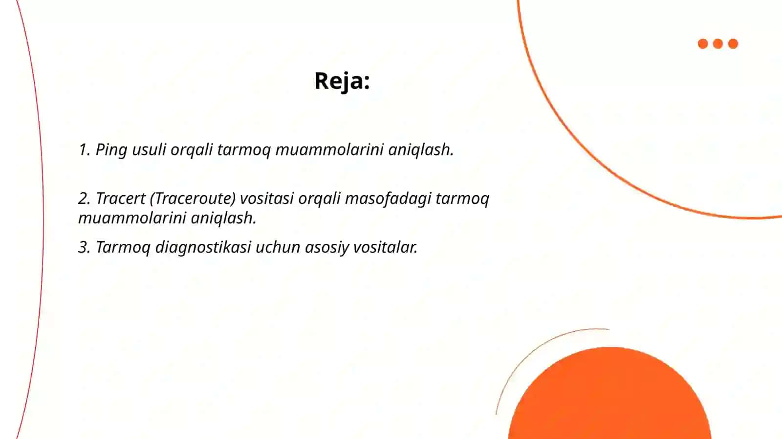 Tarmoq Muammolarini Aniqlash va Hal qilish 2