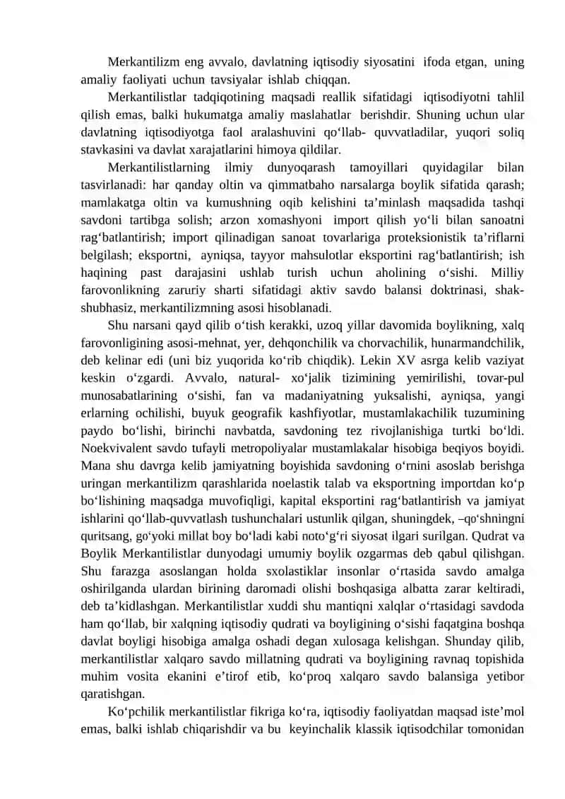 MERKANTILIZM IQTISODIY TA’LIMOTINING MOHYATI VA AHAMIYATI 2
