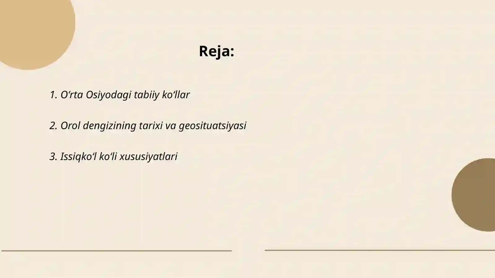 Oʻrta Osiyoda koʻllarning taqsimoti 2