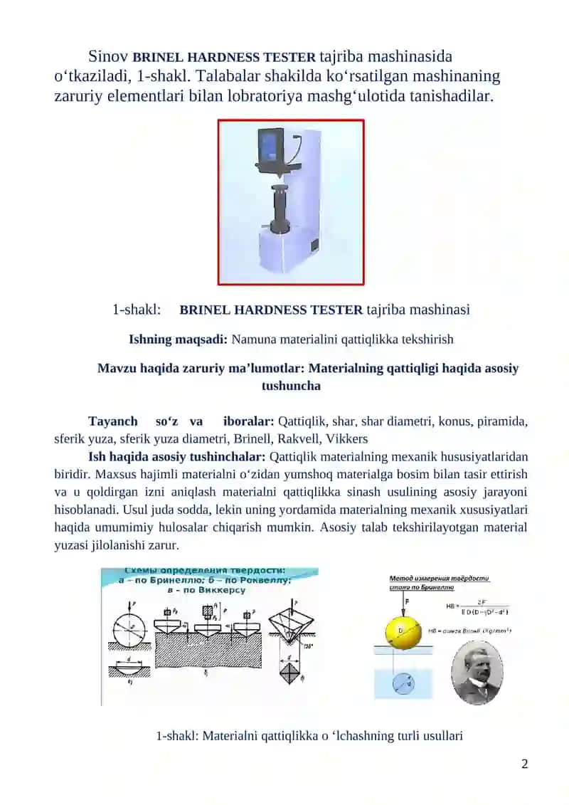 Materialni qattiqlikka sinash 2