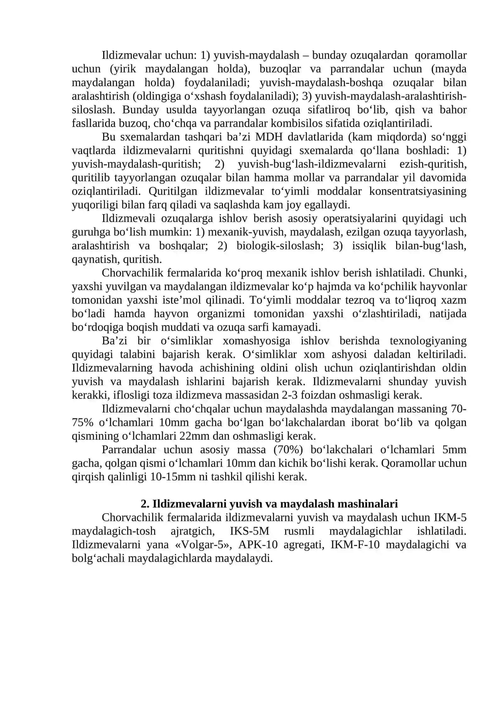 Ildizmevalarni tayyorlash vertikal shnekli mashinasi o‘rganish 2