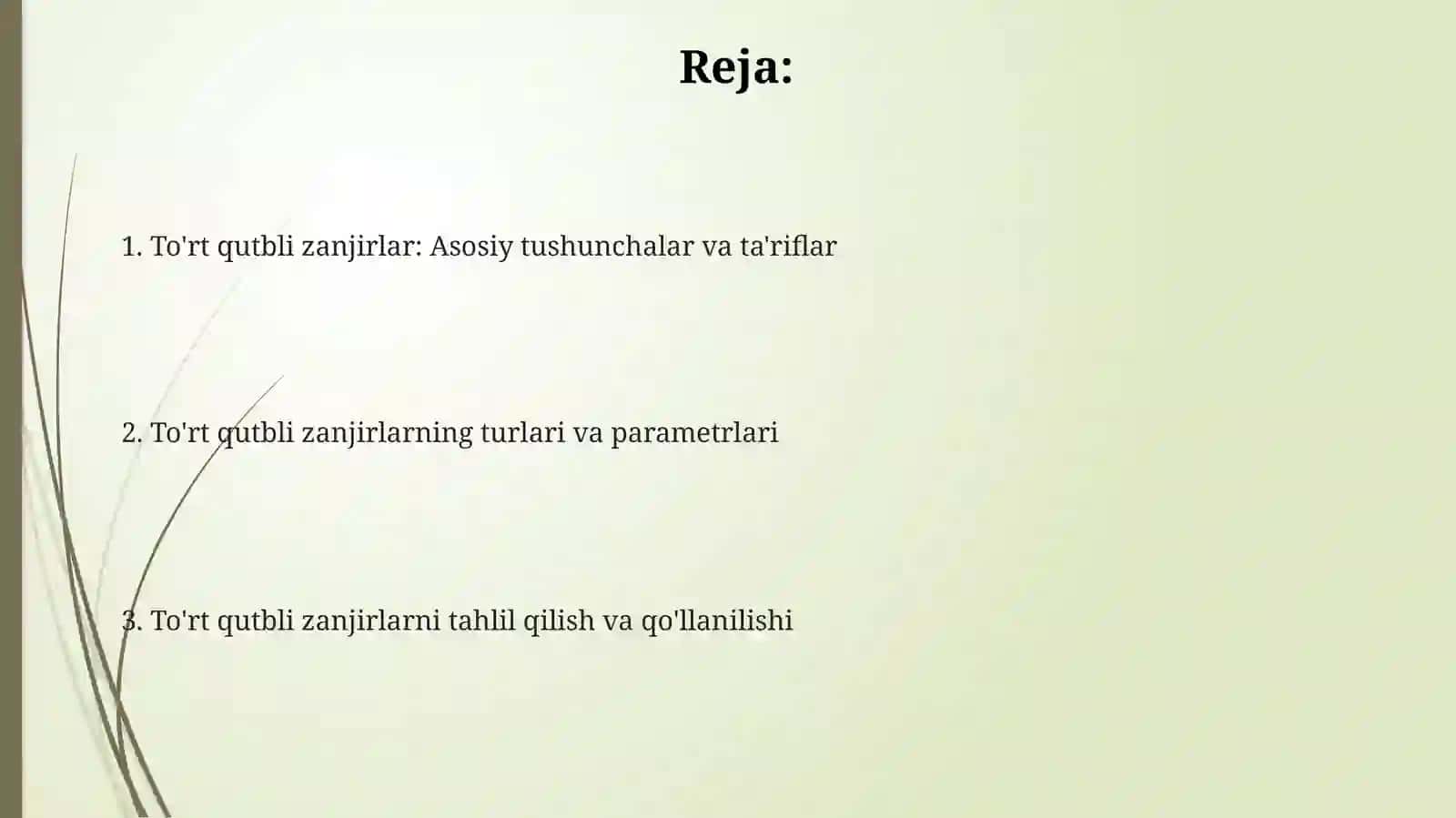 To’rtqutbliklarformalari.To’rtqutbliklarniasosiytushunchalarvaturlari 2