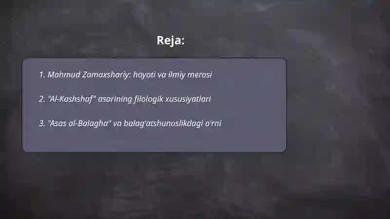 Mahmud Zamaxshariy va uning filologik asarlari 2
