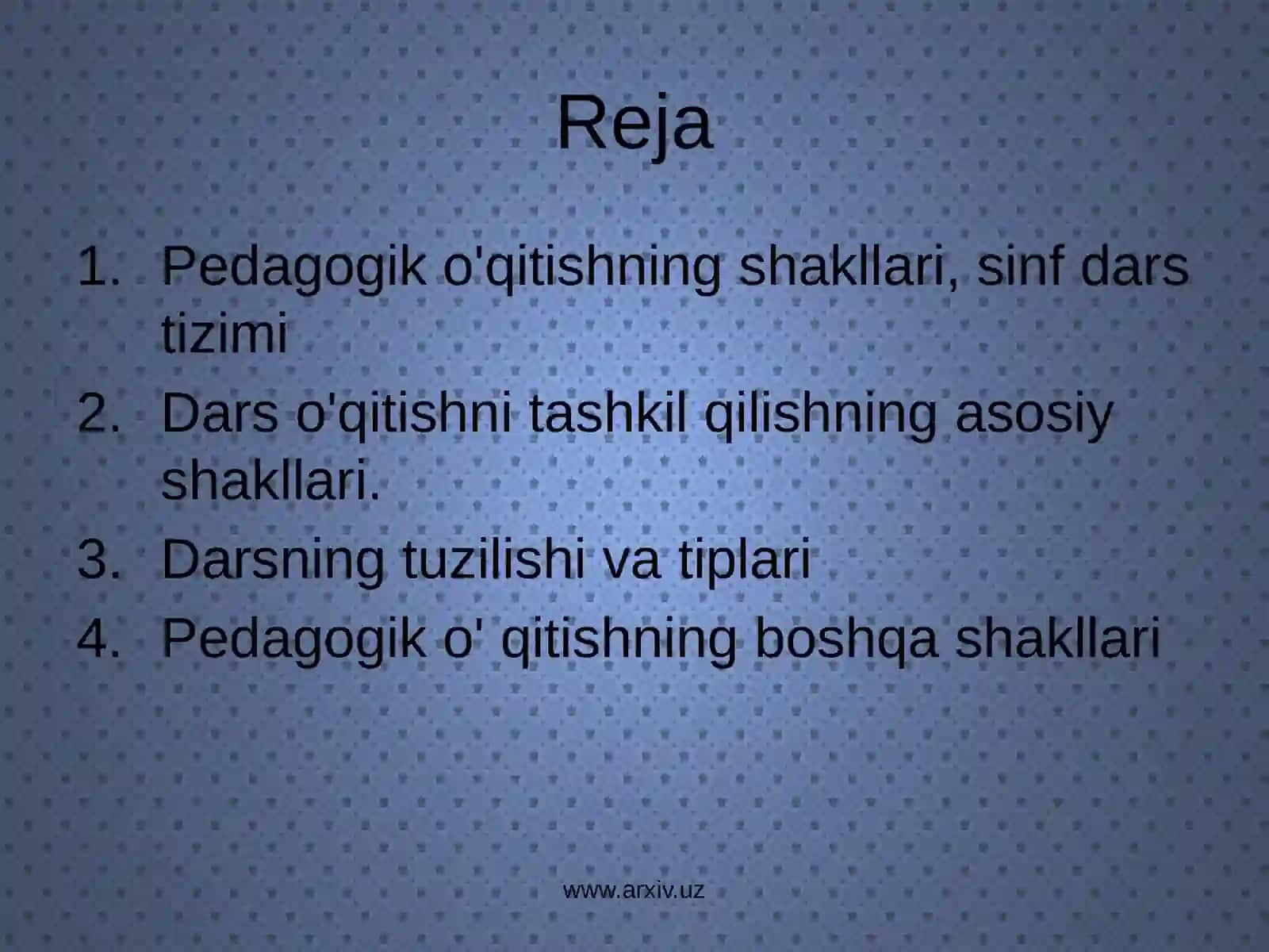 Pedagogika kolejida darslarga qo'yiladigan talablar 2