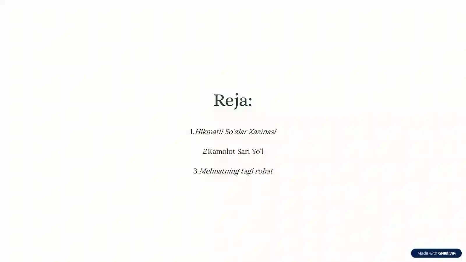 Slayd, Prezidentatsiya 2
