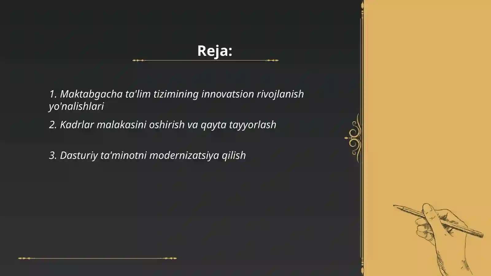 Maktabgacha taʼlim tizimini rivojlantirishning ustuvor yoʻnalishlar 2