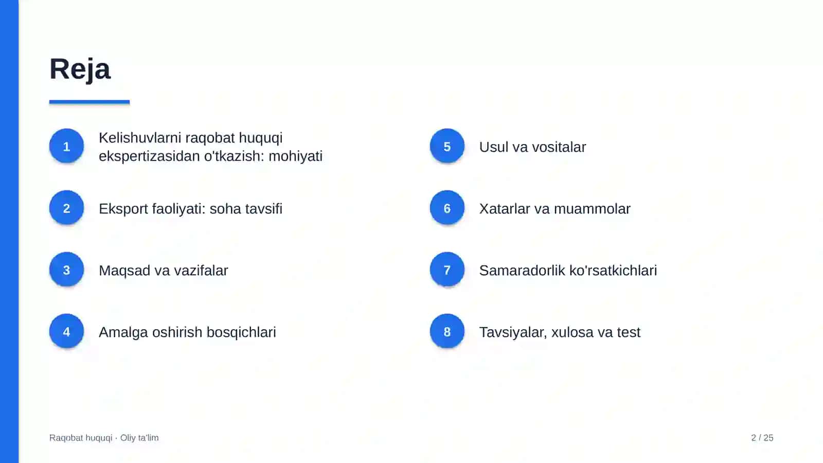 Eksport faoliyatida bozor ishtirokchilari bilan kelishuvlarni huquqiy ekspertizadan o'tkazish 2