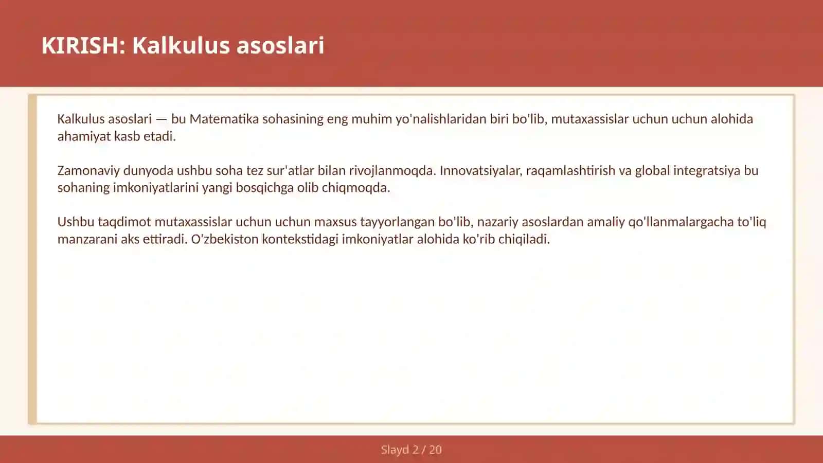 KALKULUS ASOSLARI 2