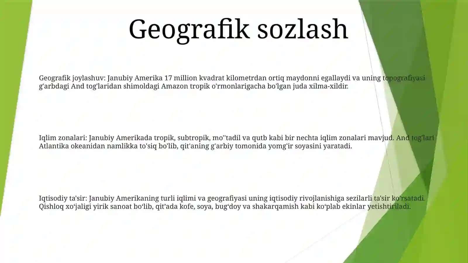 Janubiy Amerikaning Iqlim Hosil Qiluvchi Omillari 2