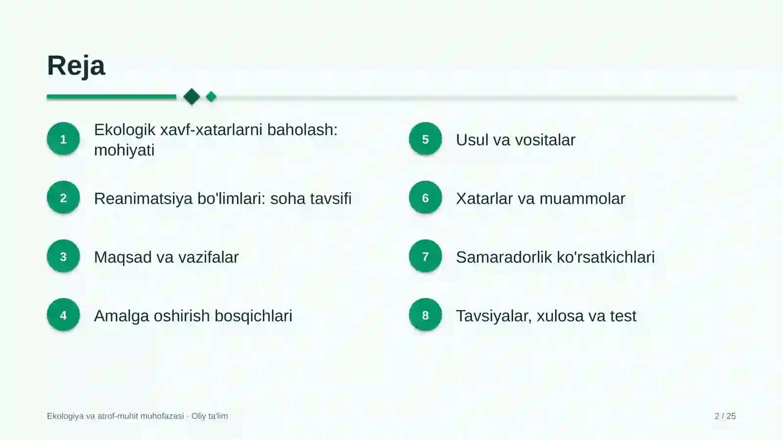 reanimatsiya bo'limlarida ekologik xavf xatarlarni baholash 8305 2