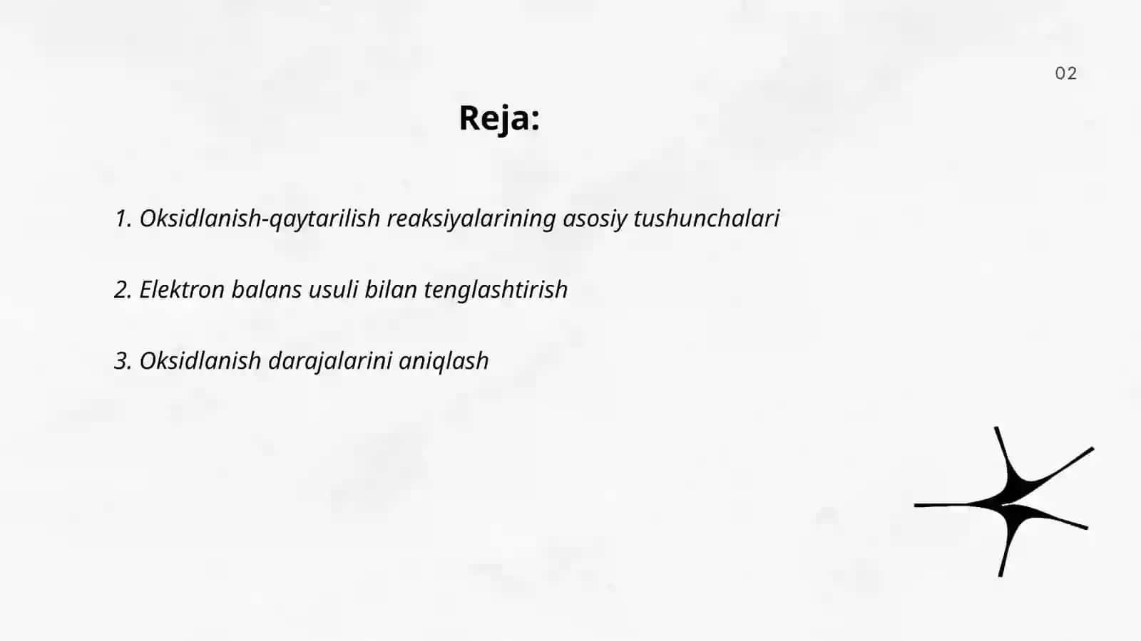 Oksidlanish-qaytarilish reaktsiyalarini tuzish va tenglashtirish 2