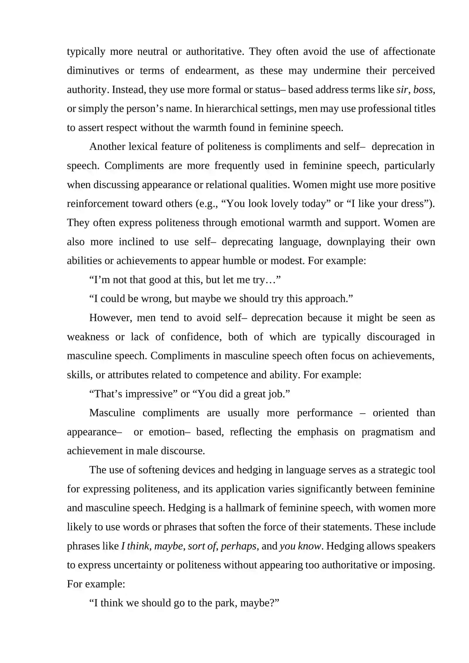 LEXICAL FEATURES OF POLITENESS IN MASCULINE AND FEMININE SPEECH IN ENGLISH AND UZBEK 2