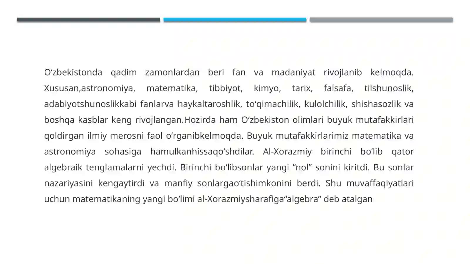 Ajdodlarimizning matematika faniga qoʻshgan ulkan hissalari haqida 2