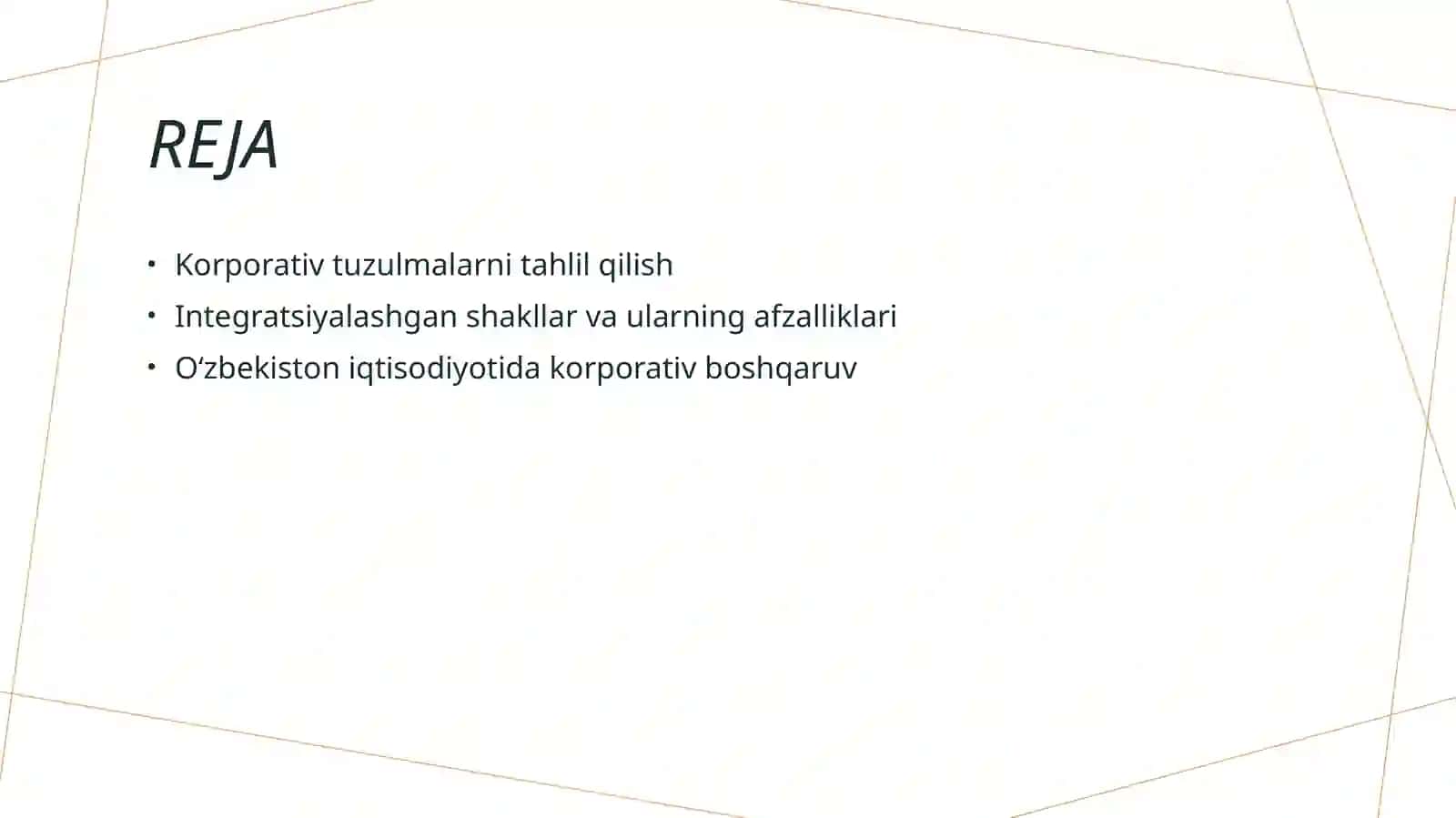 Korporativ tuzulmalar va ularni integratsiyalashgan shakillari 2