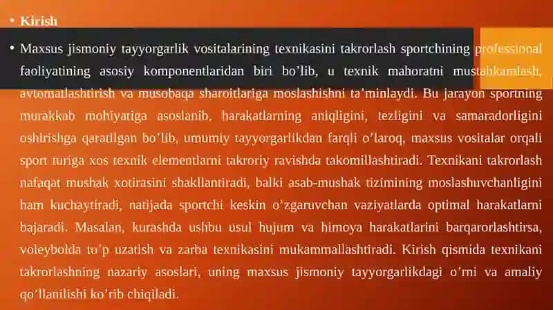 Maxsus Jismoniy Tayyorgarlik Vositalari Texnikasini Takrorlash 2