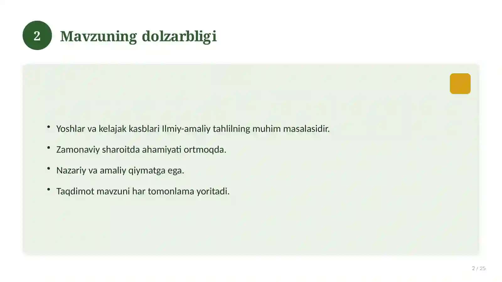 Yoshlar va kelajak kasblari 2