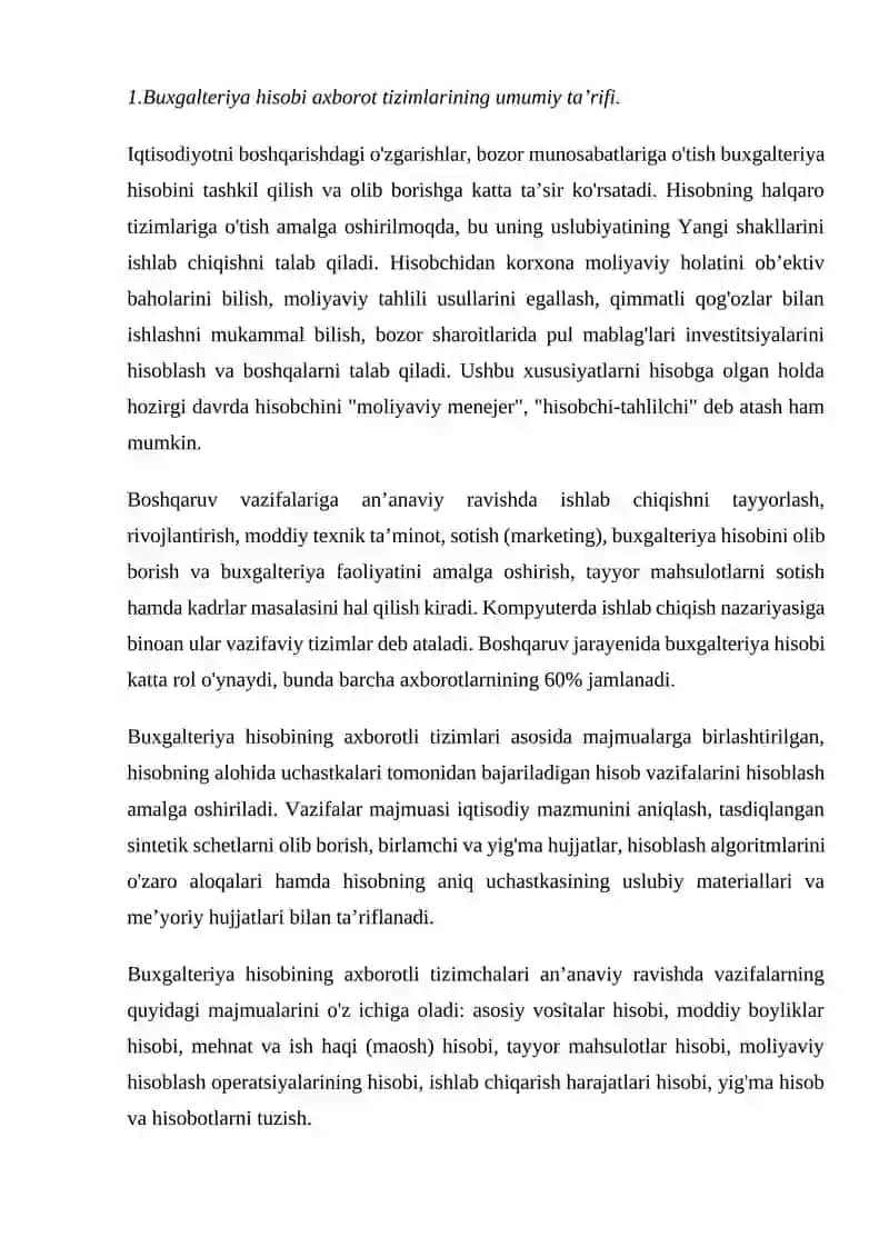 Buxgalteriya hisobi axborot tizimlari 2