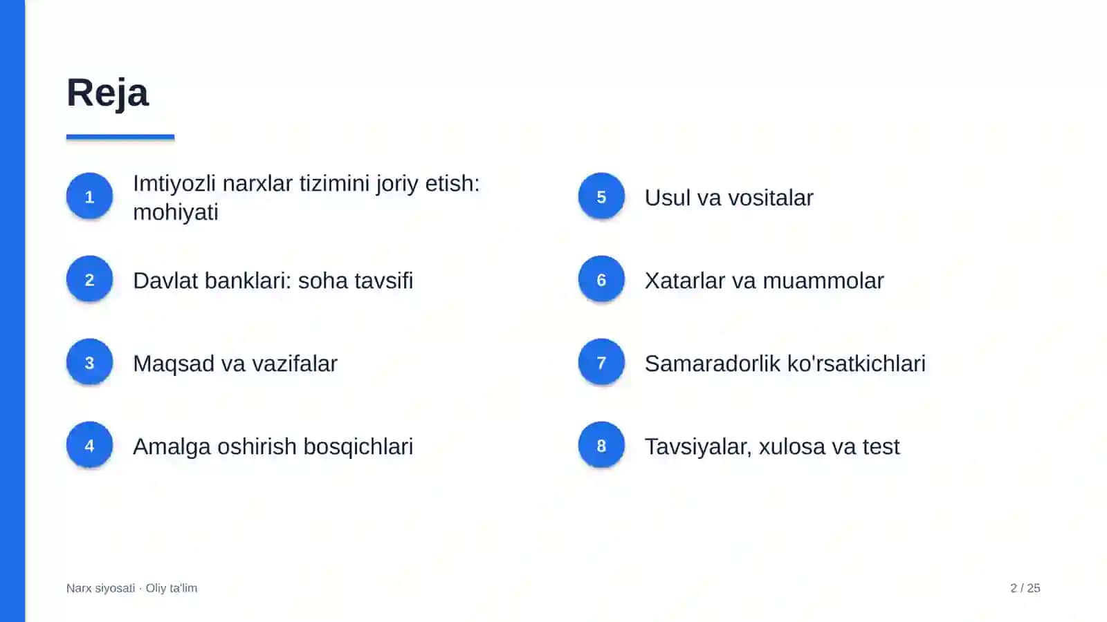 Davlat banklarida imtiyozli narxlar tizimini joriy etish 2