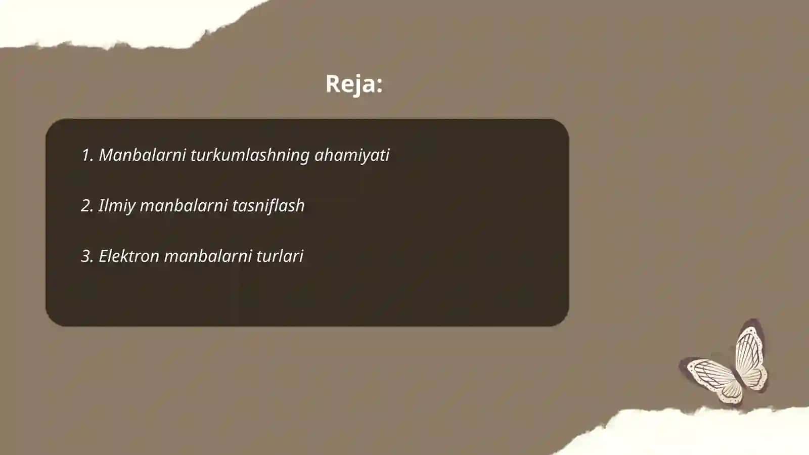 Manbalarni turkumlash 2