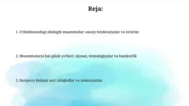 O’zbekistondagi ekologik muammolar va ularni halqilishusullari 2