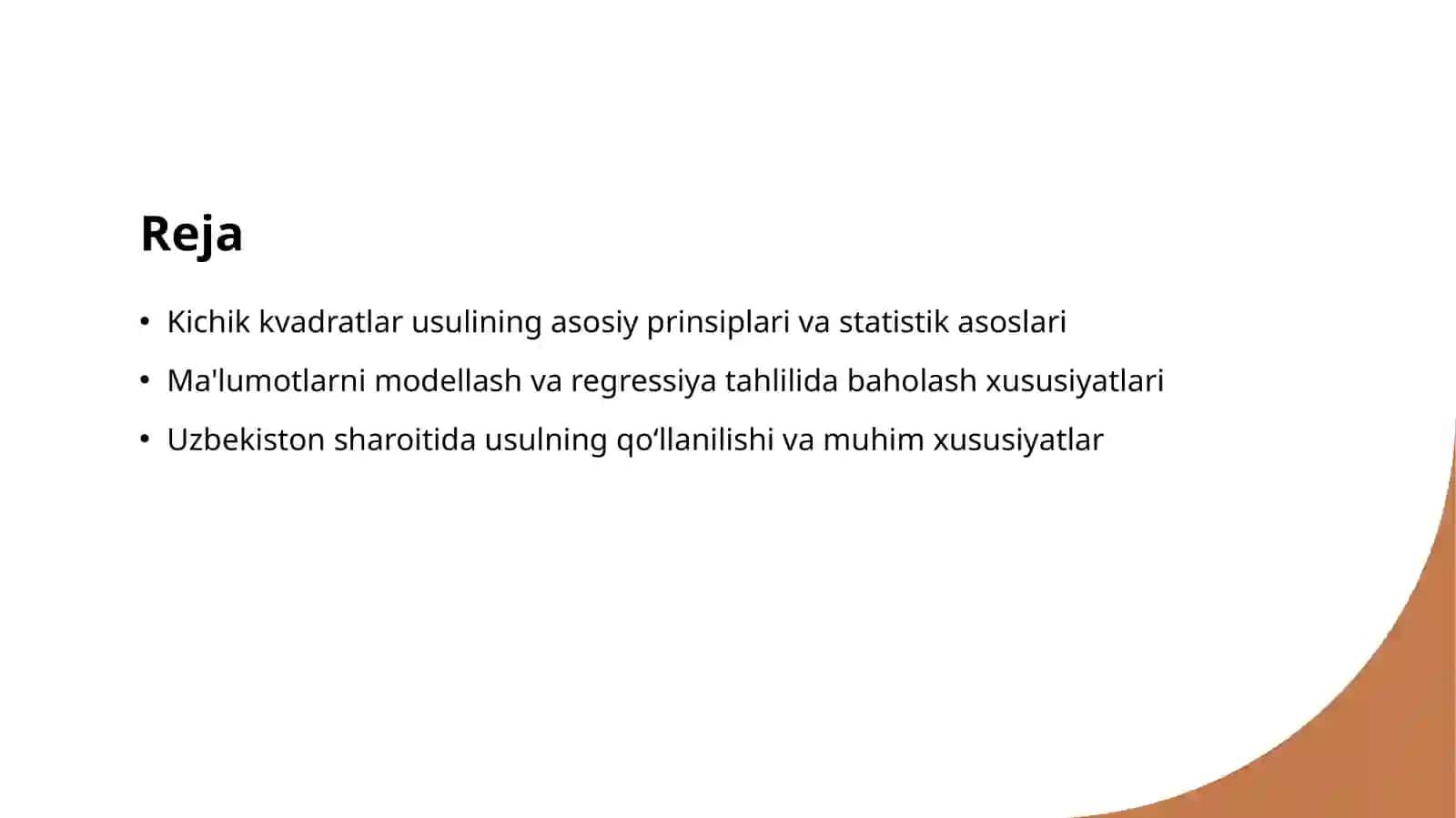 Kichik kvadratlar usulining baholash hususiyatlari 2