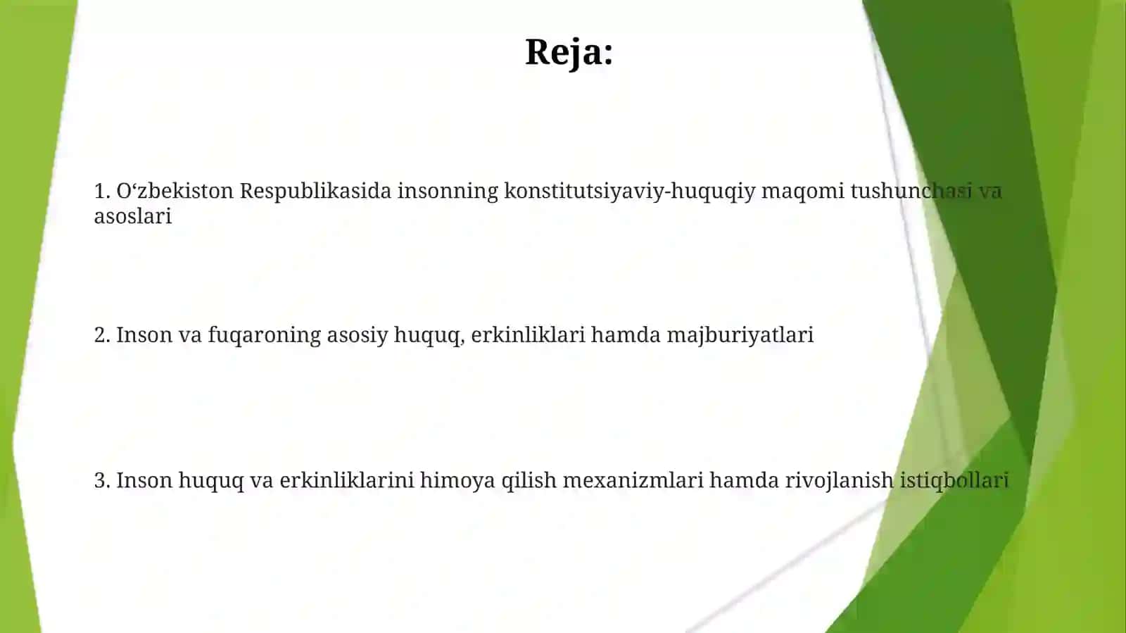 Oʻzbekiston Respublikasi insonning konstitutsiyaviy huquqiy holati 2