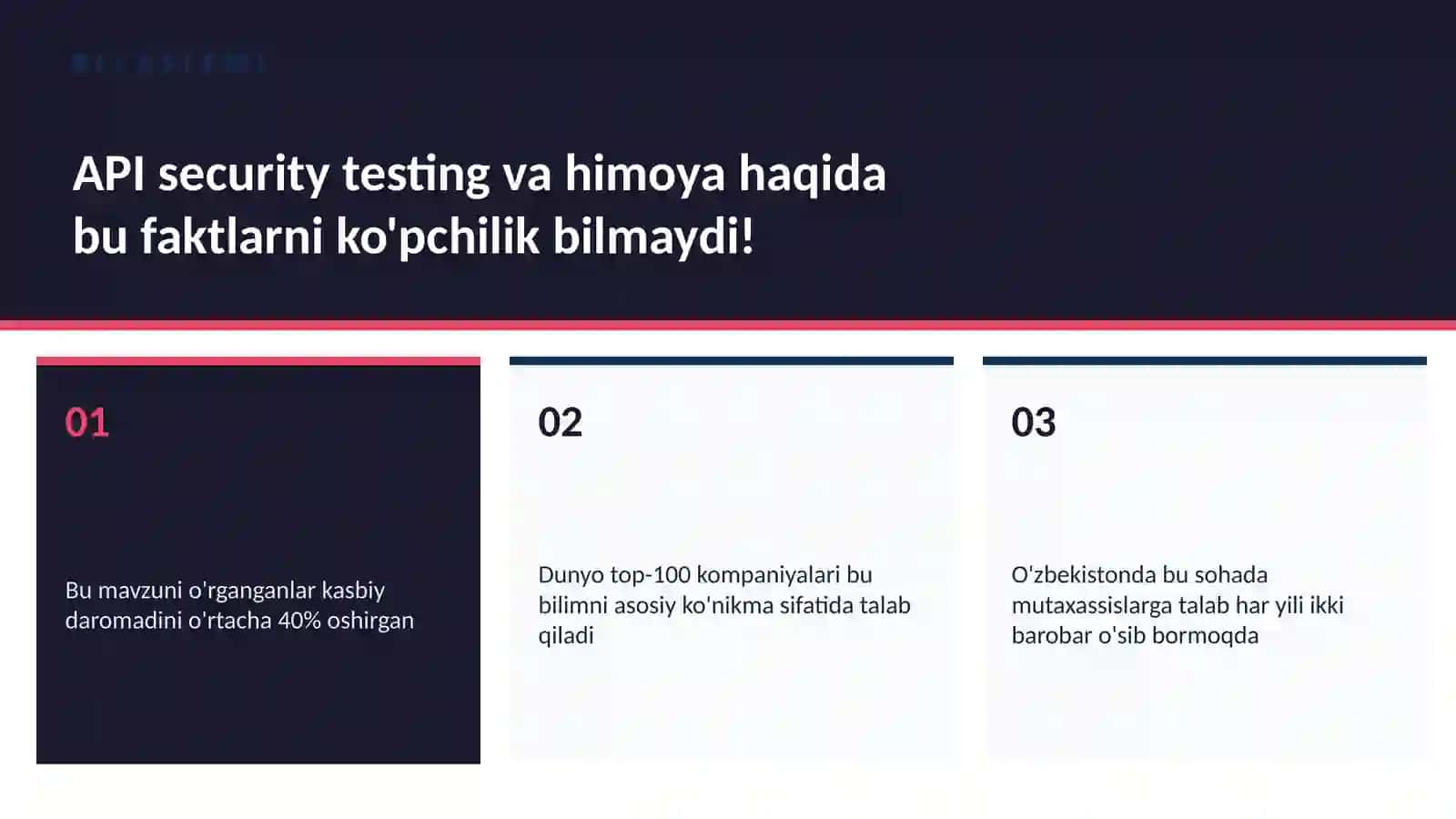 KIBERXAVFSIZLIK API security testing va himoya 2