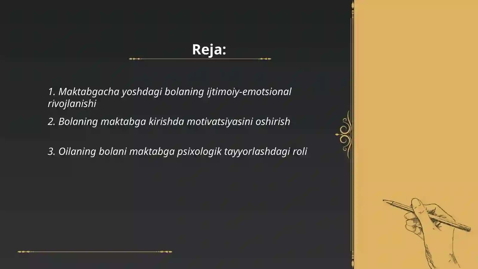 Bolaning maktabga psixologik tayyorgarligi 2