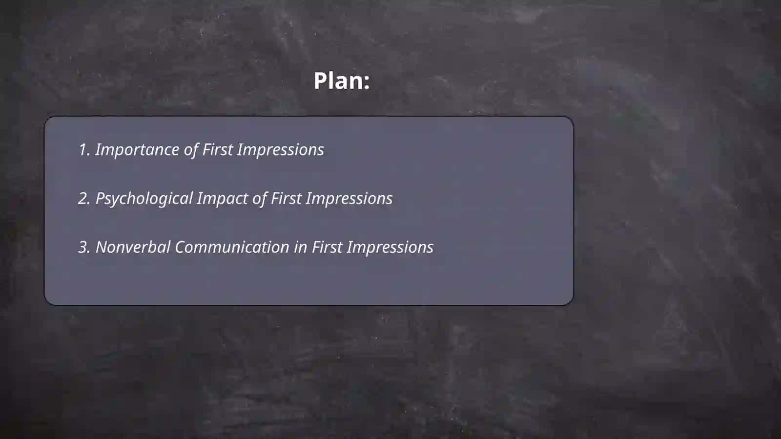 First Impression 2