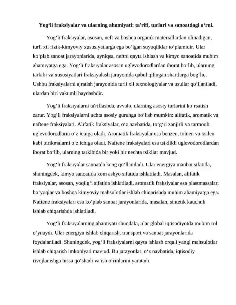 Yogʻli fraksiyalar va ularning ahamiyati 2