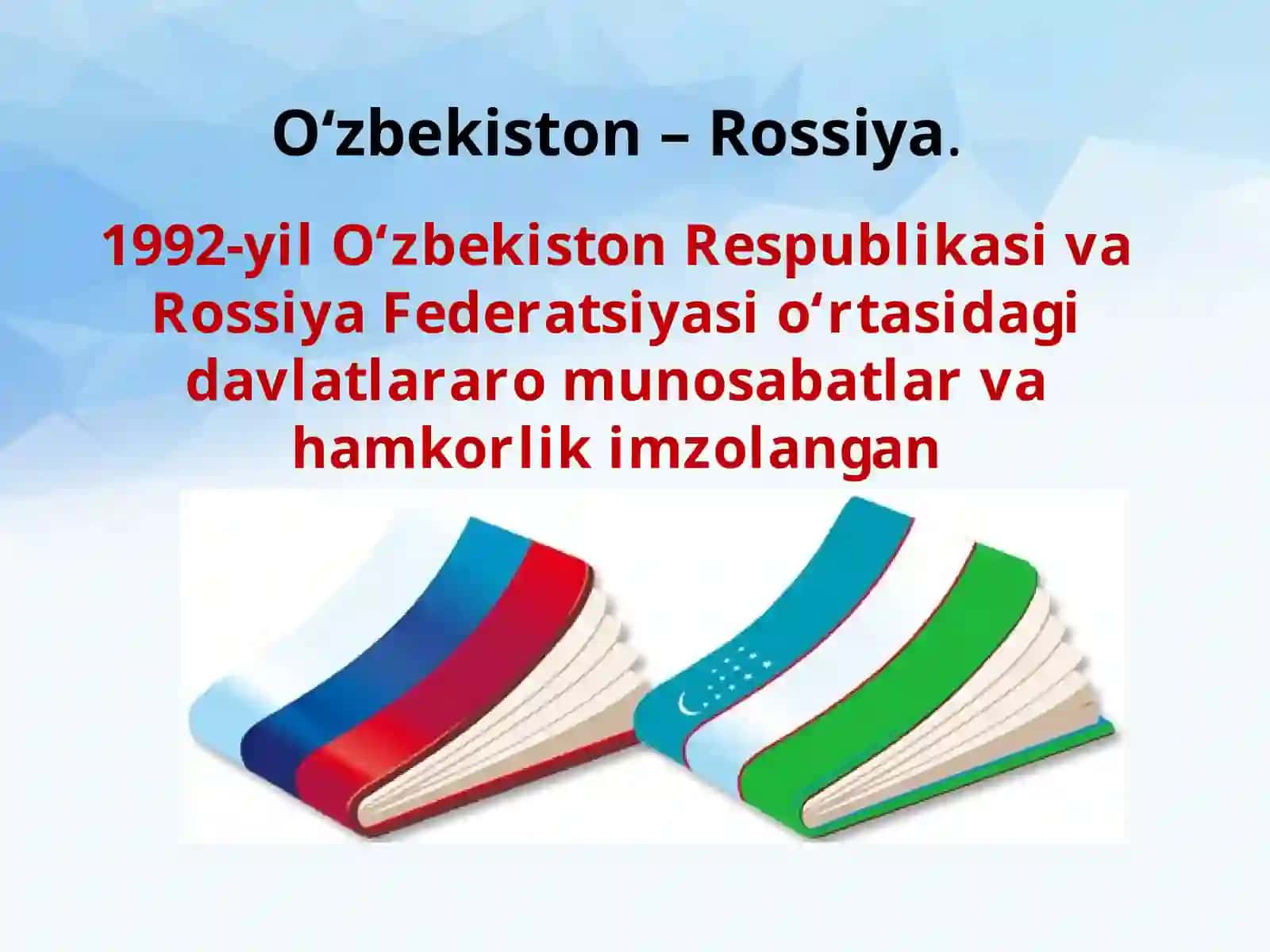 O‘zbekiston Respublikasining Rossiya, Xitoy va AQSh bilan o‘zaromunosabatlari 2