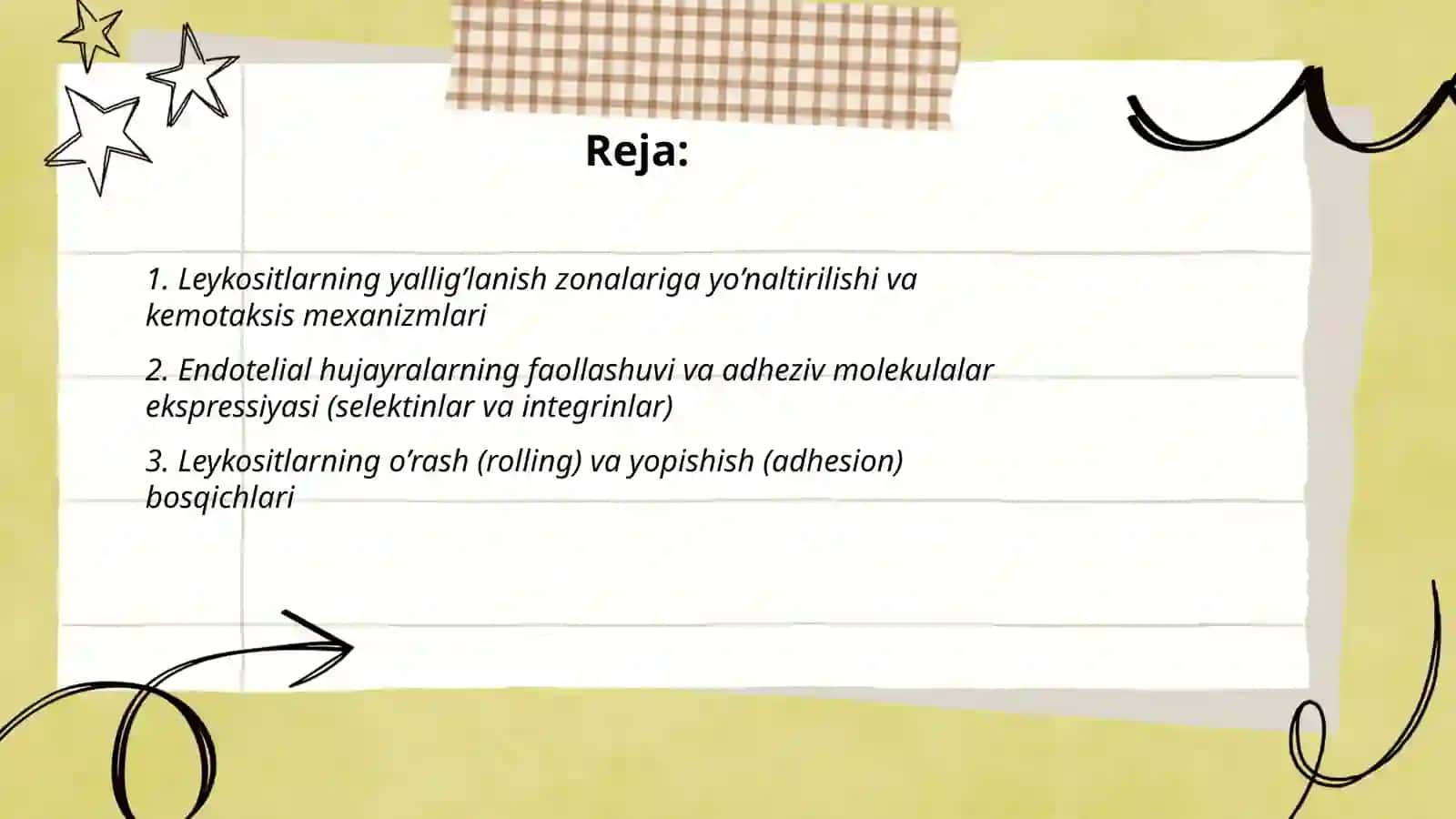 Yallig’lanishda leykositlar emigratsiyasi va rivojlanish mexanizmlari 2