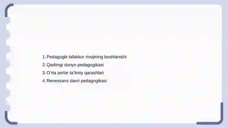 Pedagogik taʼlimot tarixi 2