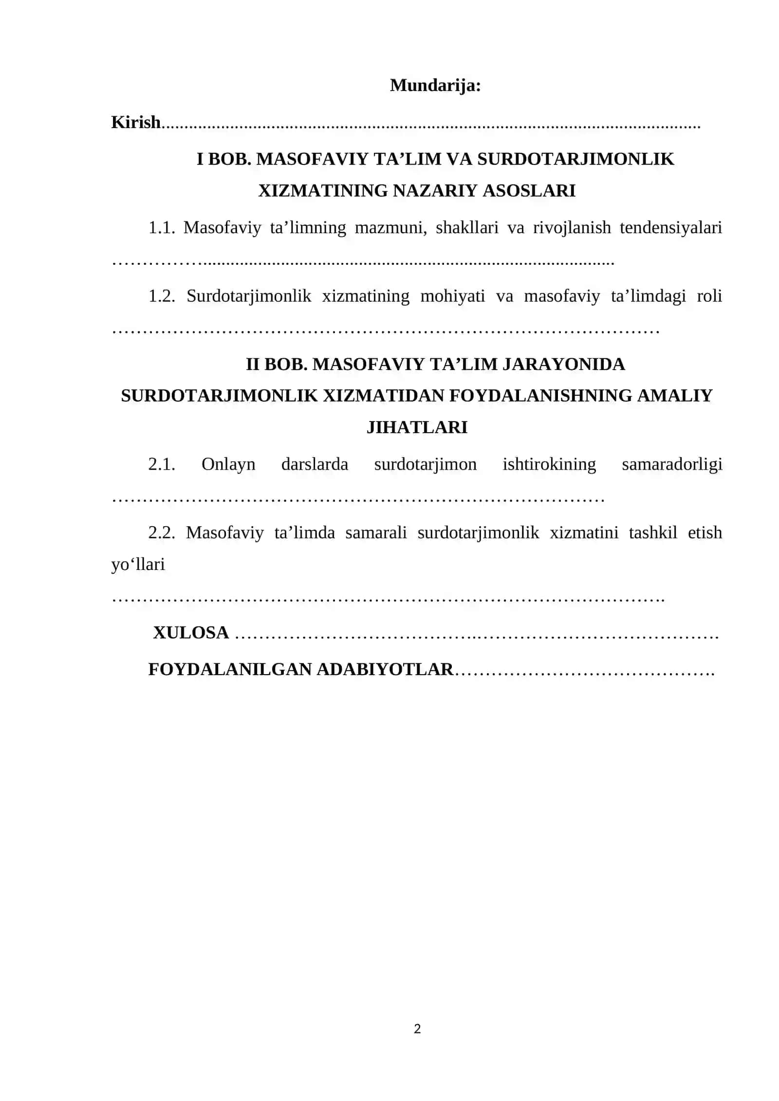 Masofaviy ta'lim va Surdotarjimonlik Xizmatlari 2
