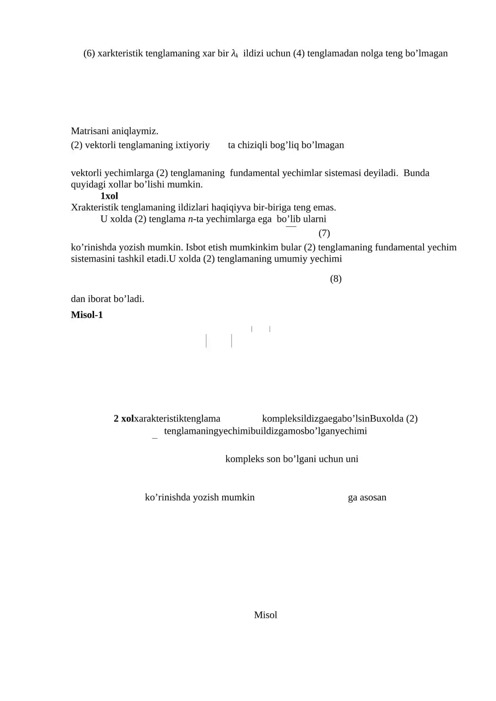 Matritsali differensial tenglamalarni integrallash 2