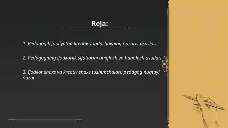 Pedagog faoliyatiga kreativ yondashuv 2