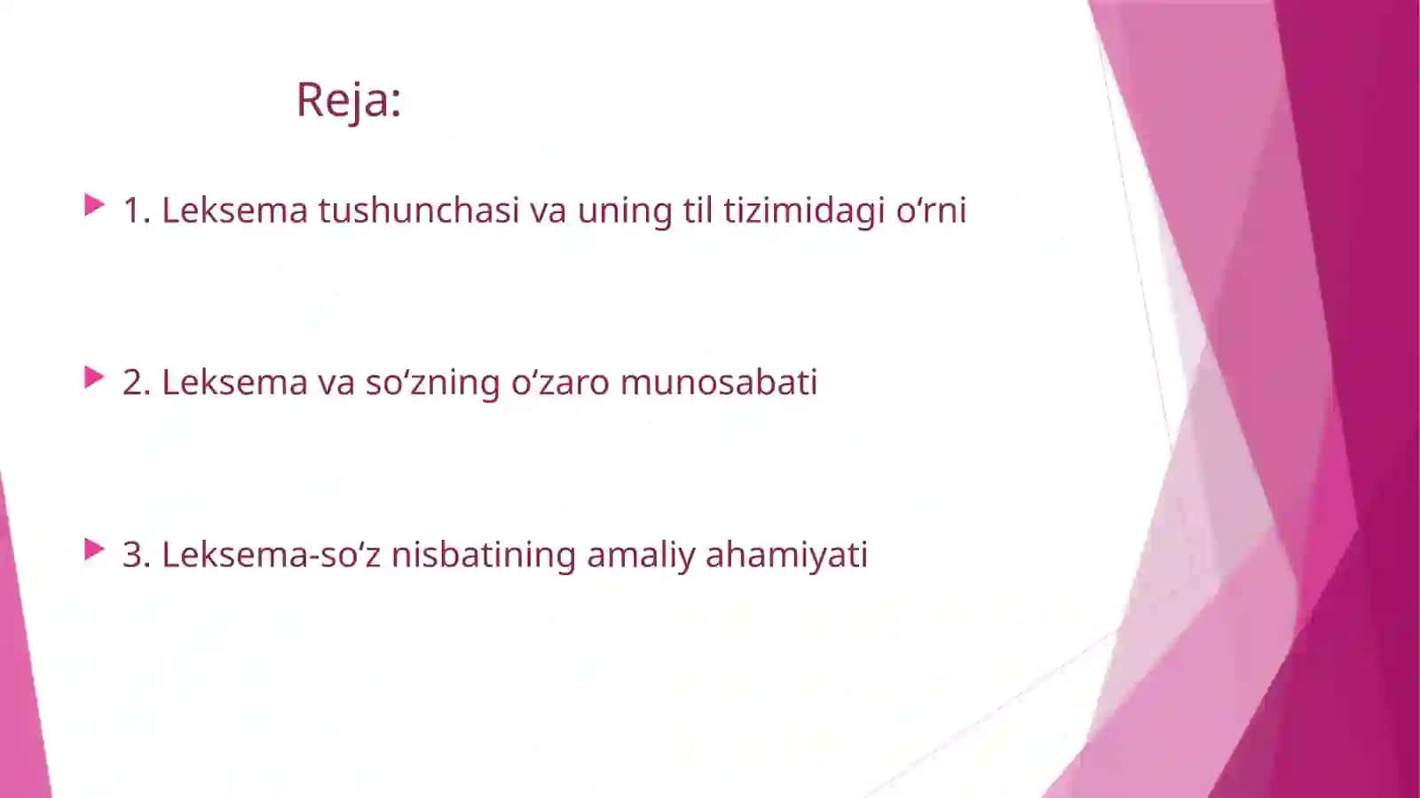 Leksema va so‘z munosabati 2