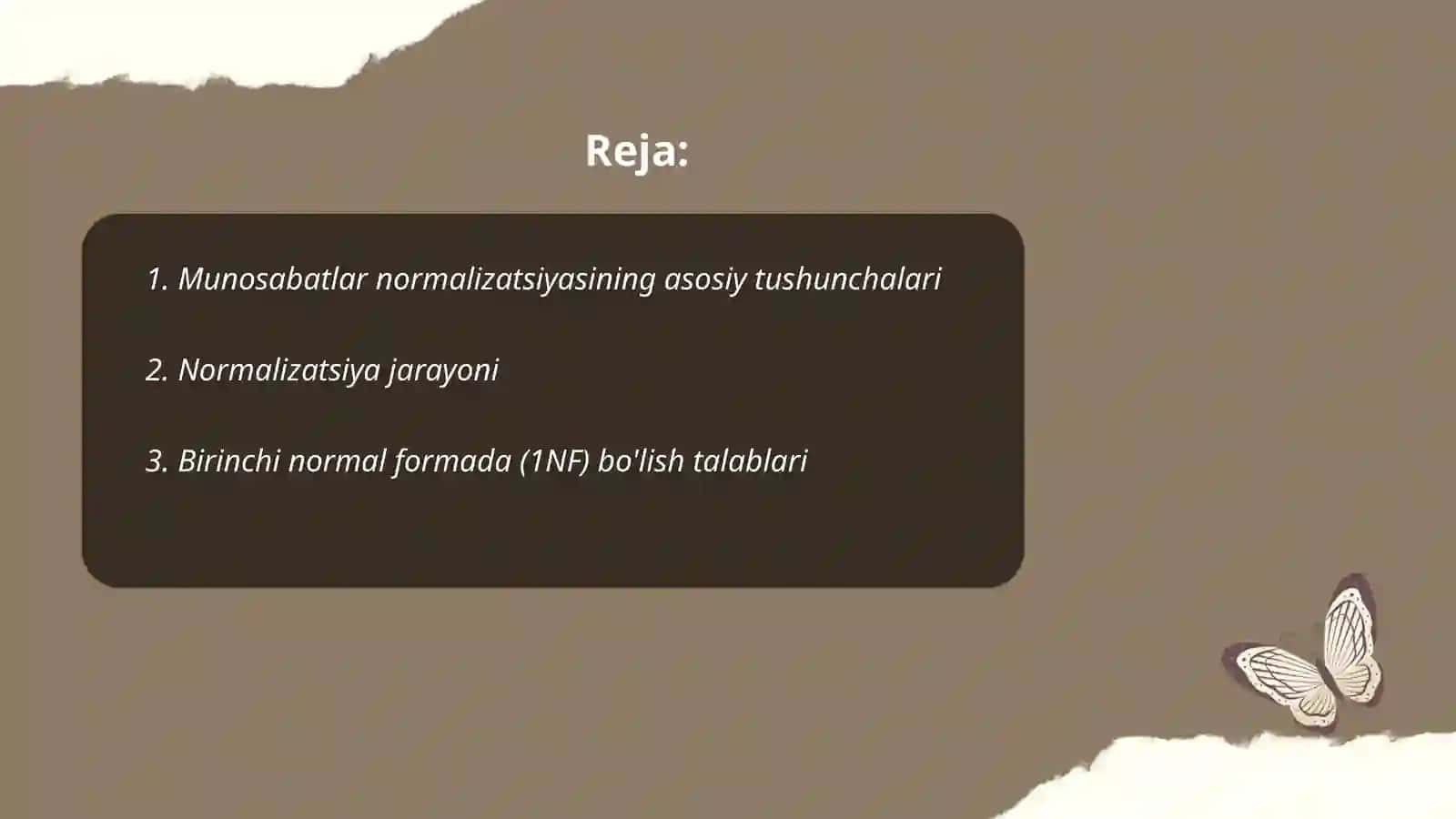 Munosabatlarni normallashtirish 2