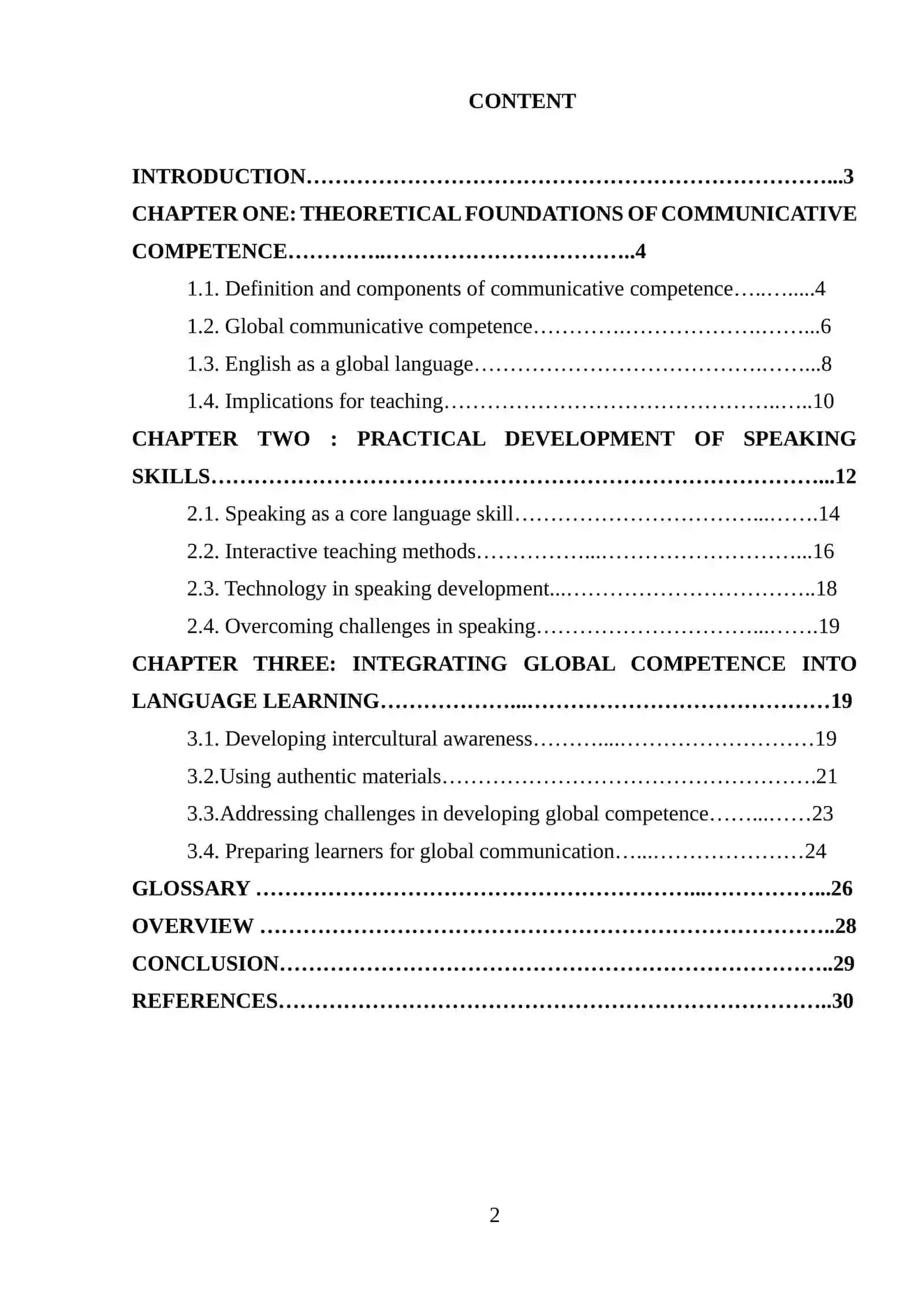 DEVELOPING GLOBAL COMMUNICATIVE COMPETENCE THROUGH ENGLISH SPEAKING 2