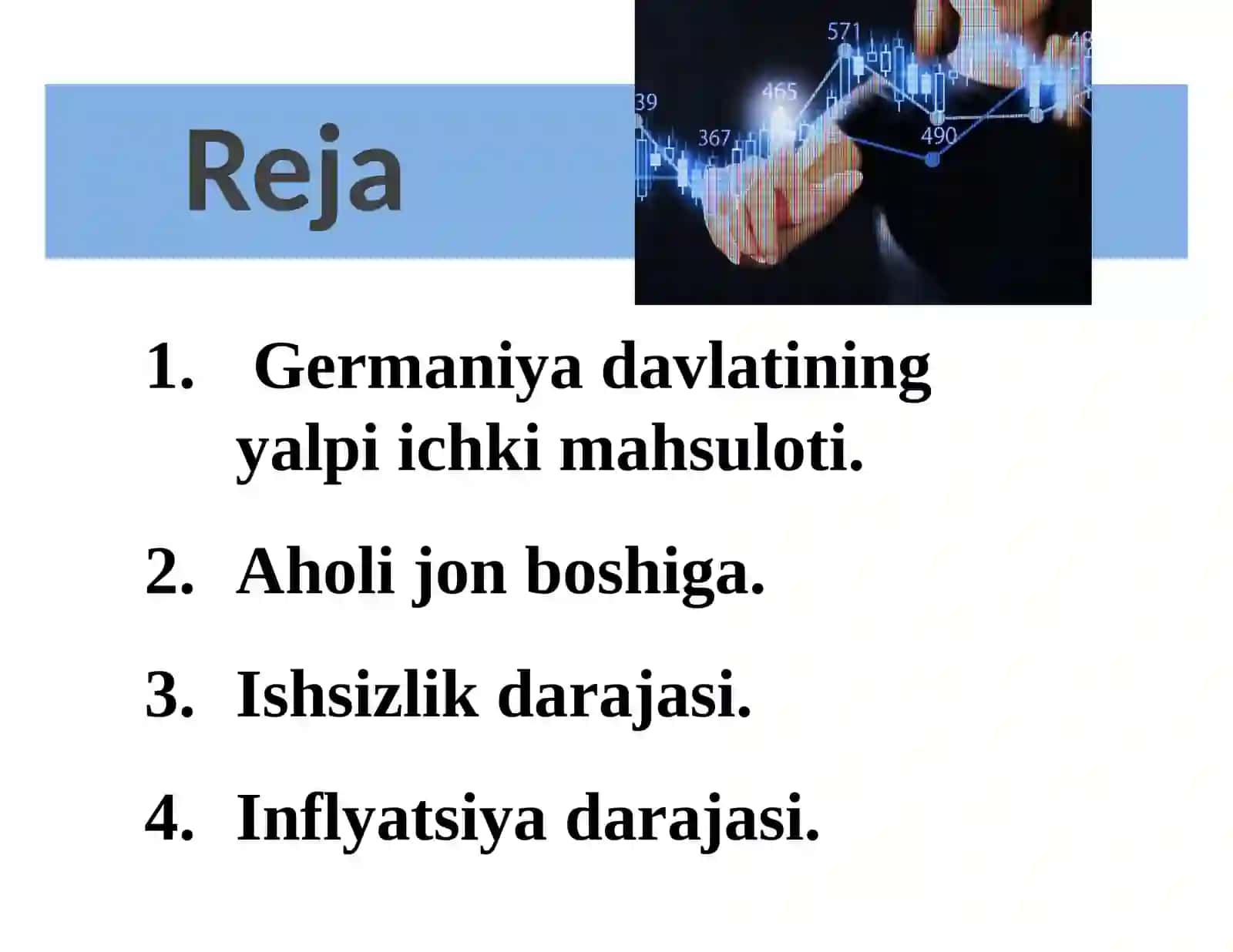 Germaniyadavlatining makroiqtisodiy ko‘rsatkichlari 2