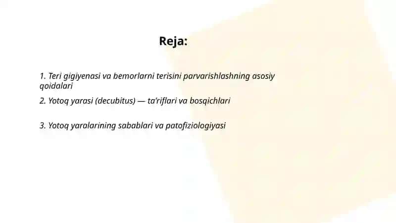 Bemorlarning terisini parvarishlash 2