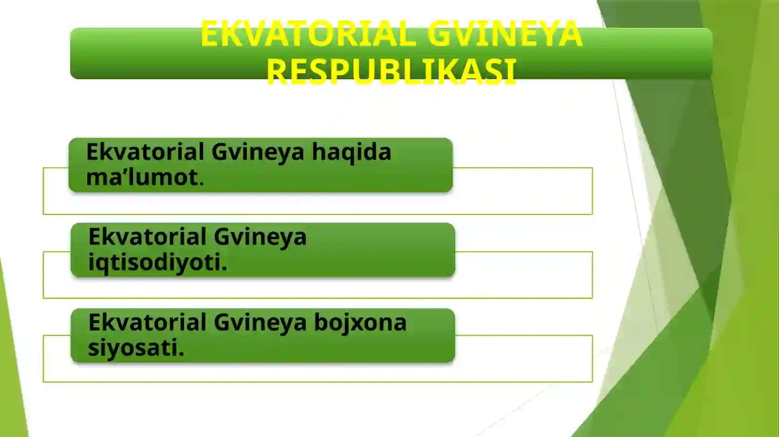 Ekvatorial Gvineya Respublikasining bojxona siyosatitahlili 2